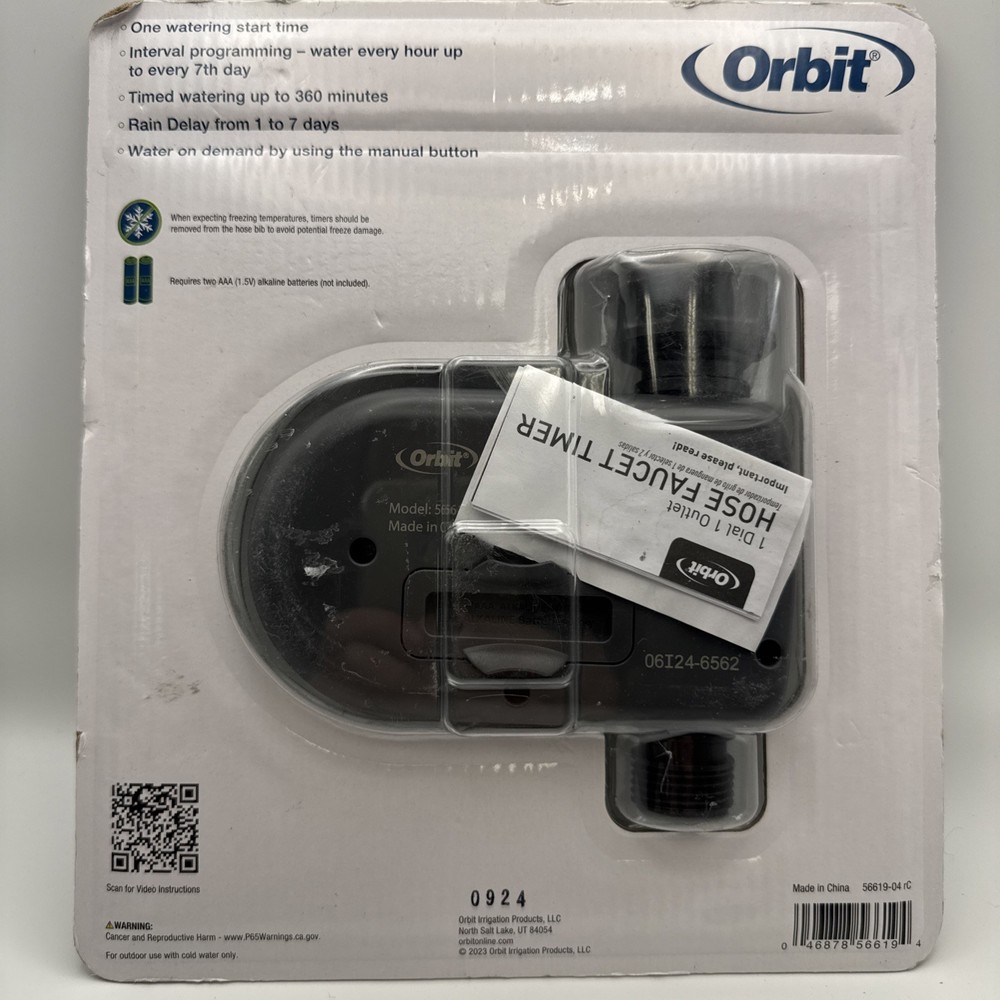 Orbit One-Outlet Hose Faucet Electronic Programmable Timer - 56619-04