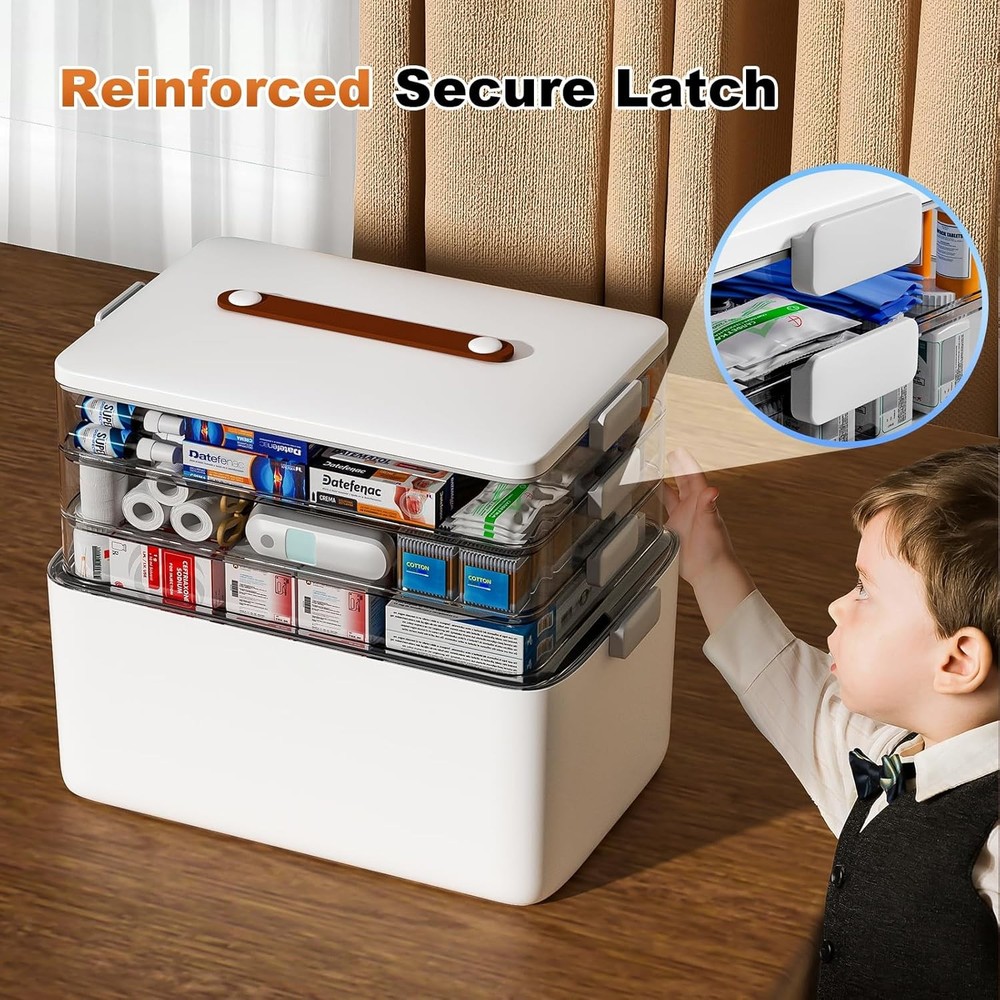 4-Tier Medicine Storage Box Cabinet