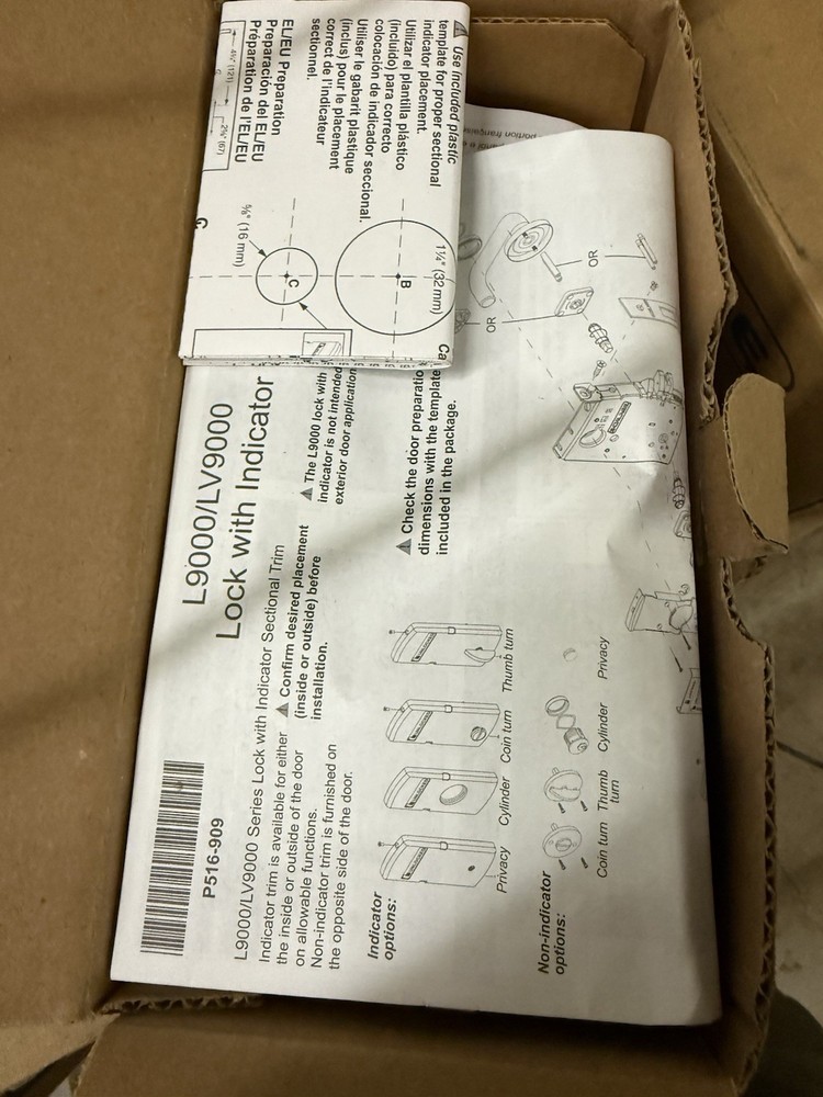 SCHLAGE L9456P 06 626 Corridor Lock With Identifier - New