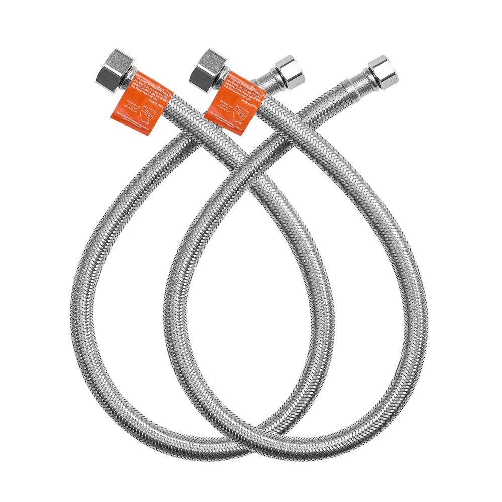 Uimoso 3/8" Comp x1/2" Faucet Supply Line Connector 24in Braided Stainless Steel
