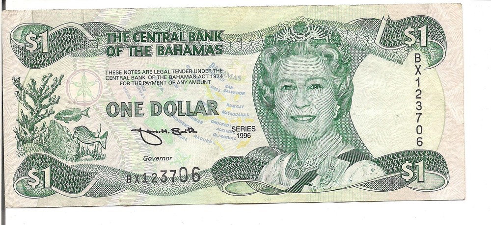 BAHAMAS, $1 ,QEII, P#57, 1996