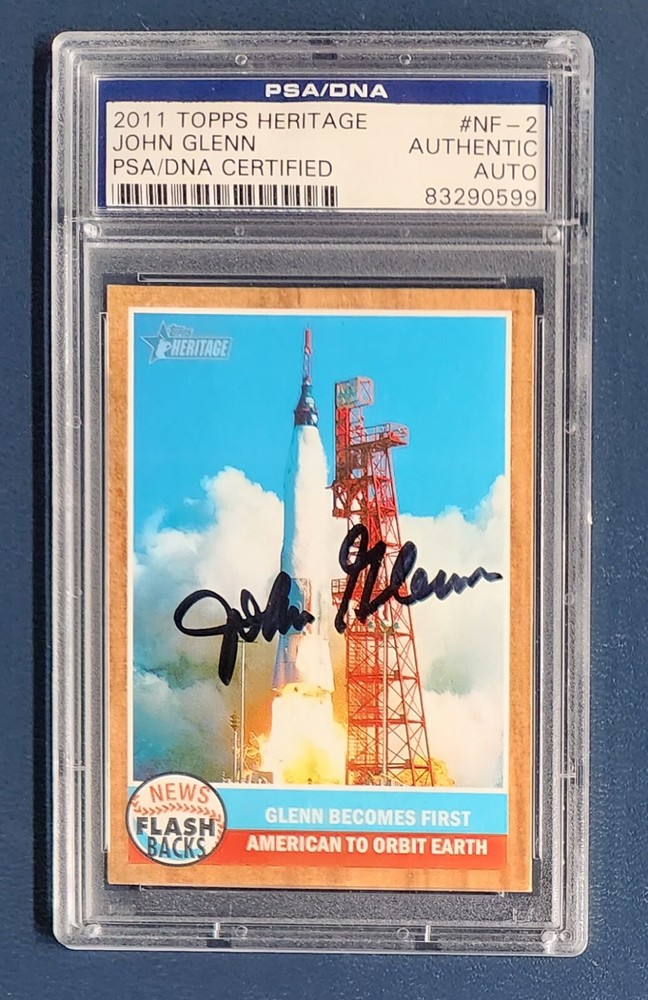 2011 Heritage 1962 Flashback John Glenn NASA Auto PSA/DNA Authentic Signed Card