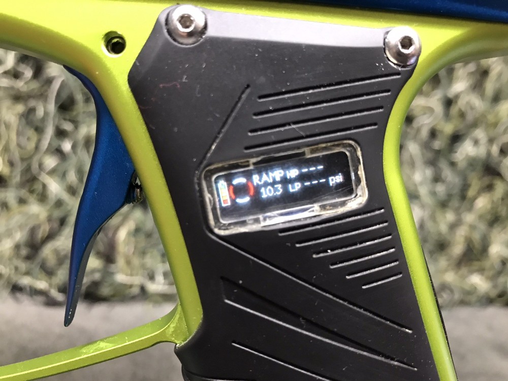 Used Macdev Clone 5 Paintball Marker with Case - Blue/Green