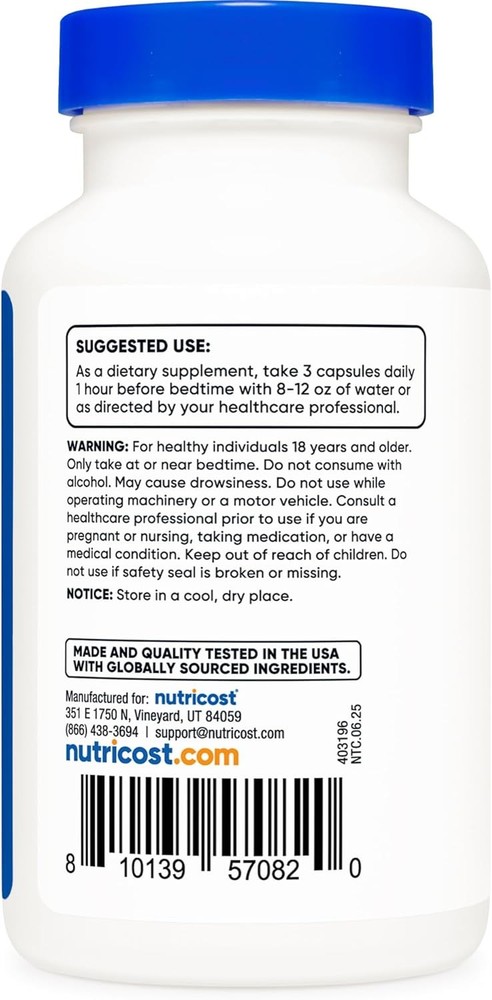 Nutricost Sleep Aid Complex 1330mg Serving (90 Capsules) - 30 Servings