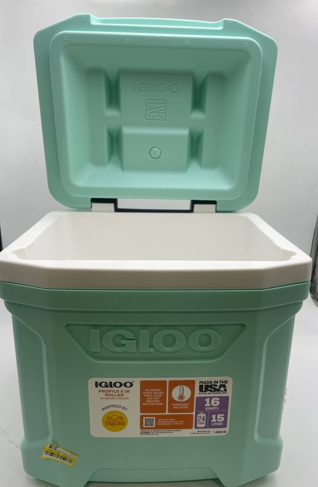 IGLOO PROFILE 24 CANS/16QT ROLLING COOLER - SEAFOAM - Scratch & Dent