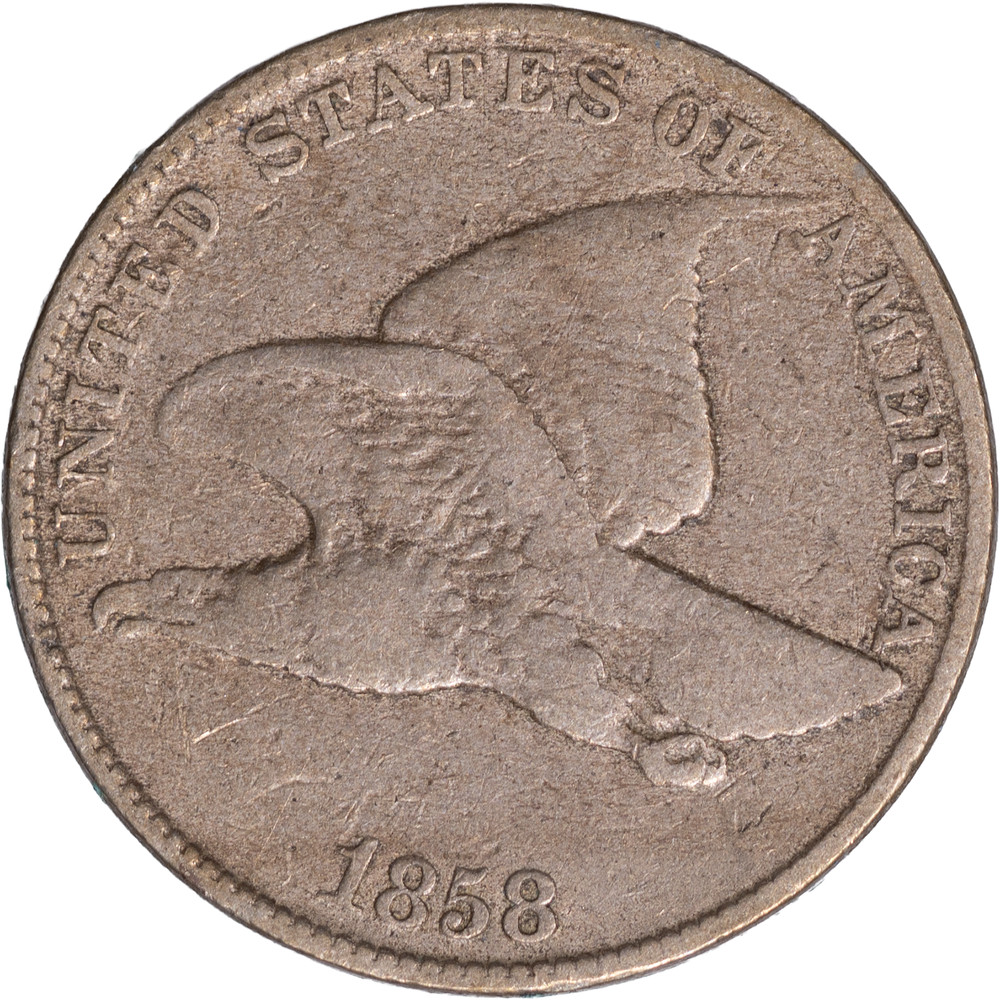 1858 1C Flying Eagle Cent - Large Letters ~ VG