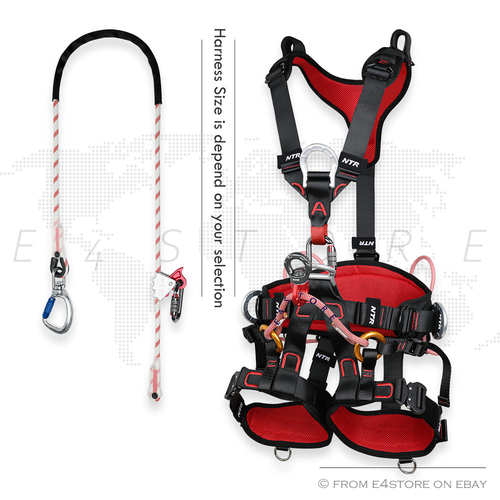 Arborist Tree Climbing Harness and Work Positioning Rope Lanyard