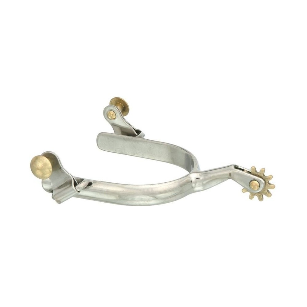 Kelly Silver Star Brass Button Spurs, Mens