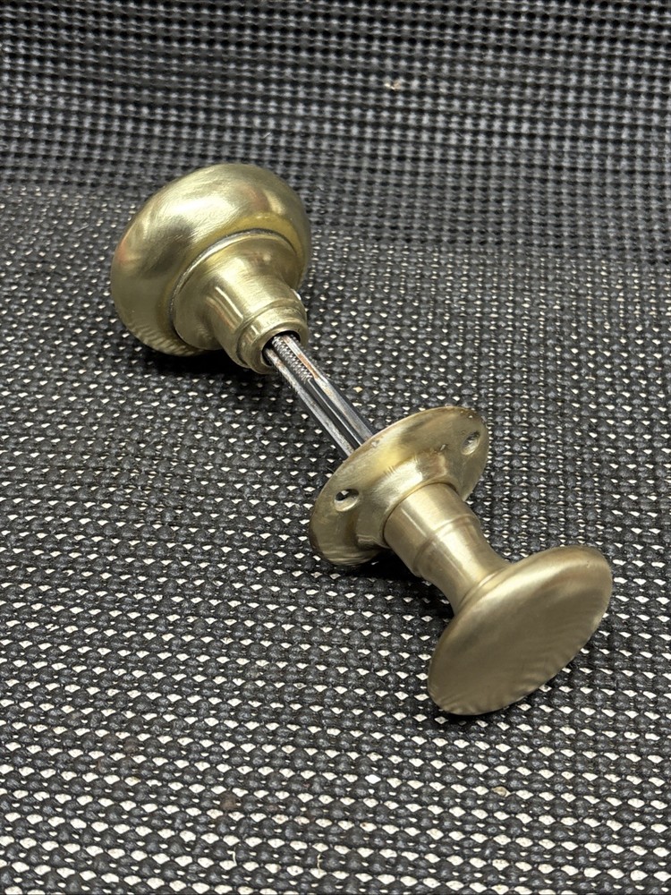 Set of 2 Vintage  Brass Door Knobs Pulls Reclaimed