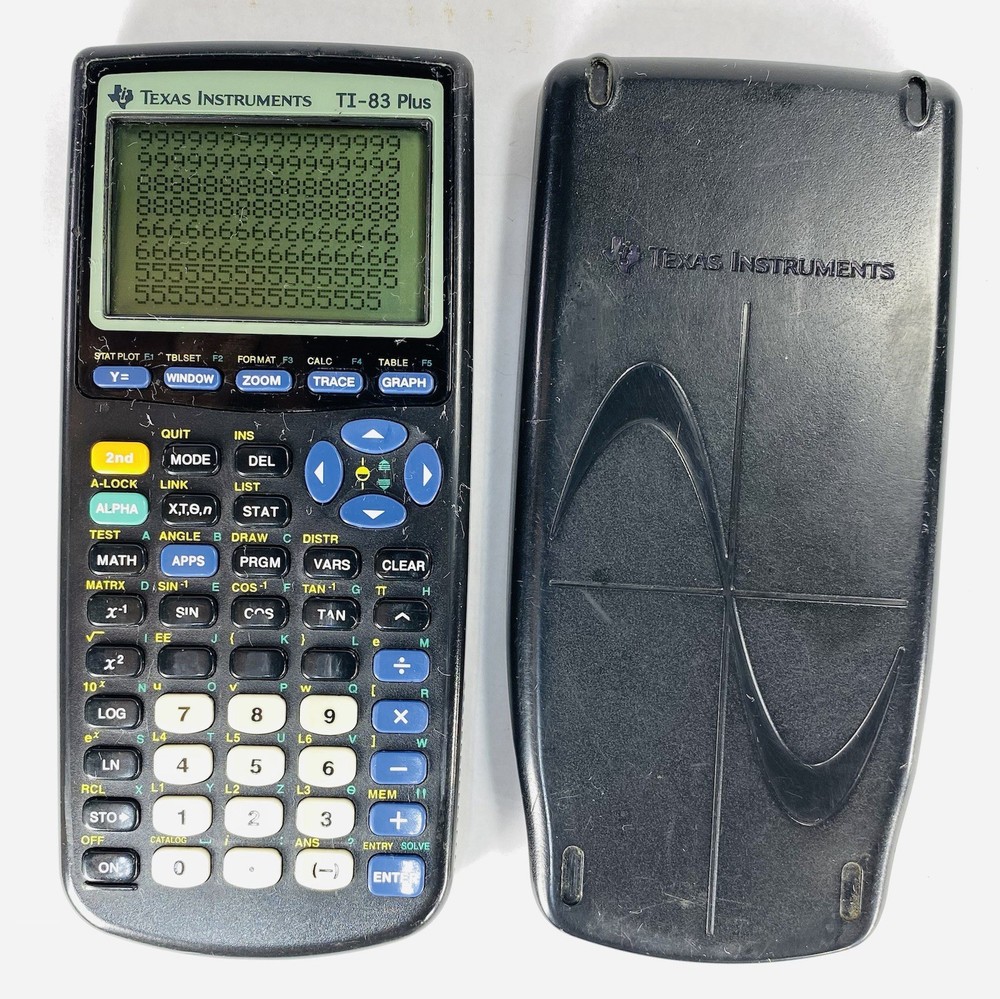 Texas Instruments TI-83 Plus Graphing Calculator & Cover Tested & Working