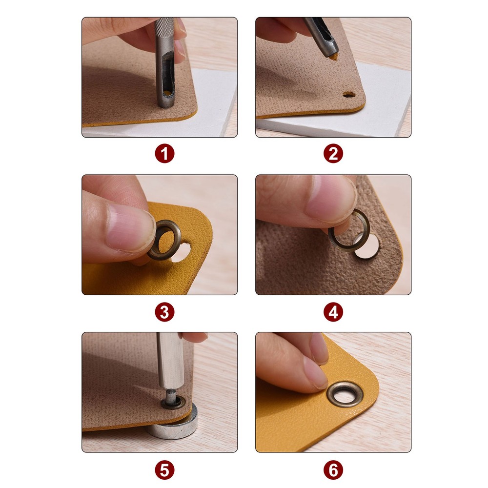 100pcs 6mm Grommet Tool Kit with Hole Punch, Grommet Setter Tools, Black