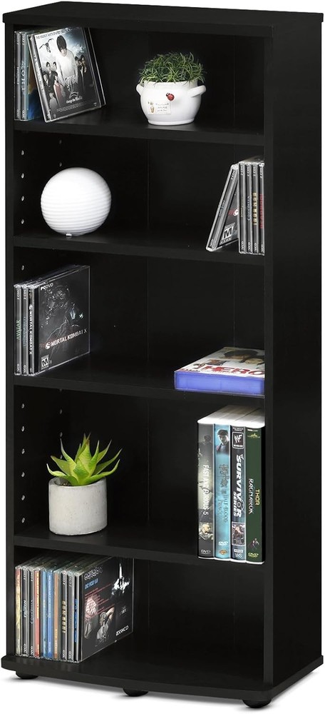 Jaya 4-Tier Multimedia Storage Tower Espresso