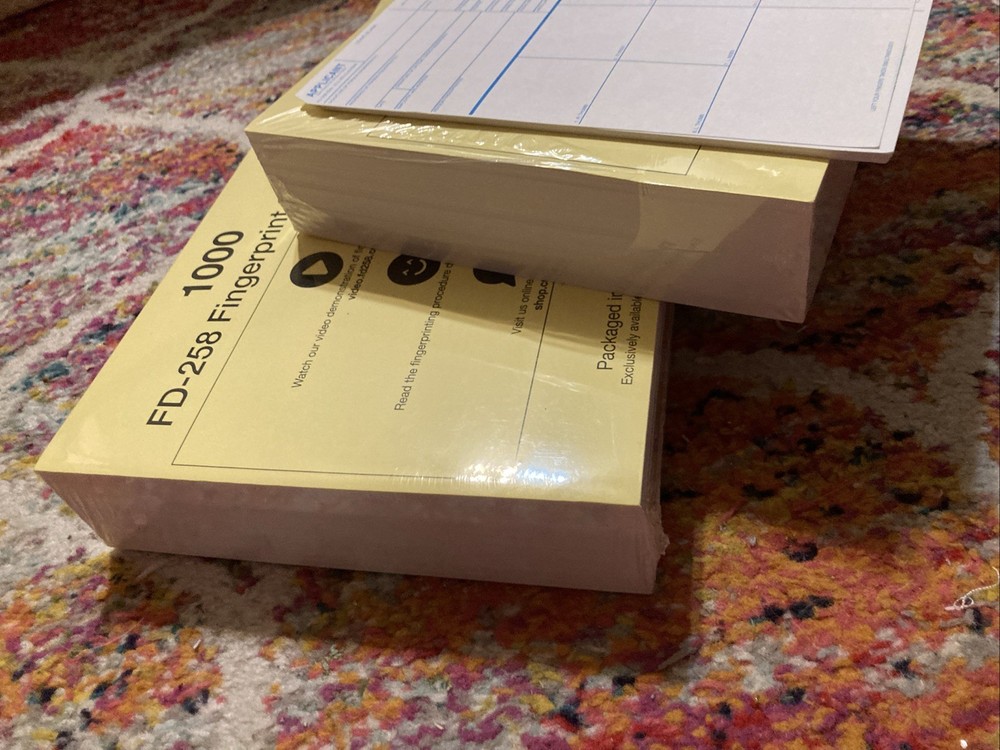 1000 FD-258 Fingerprint Cards