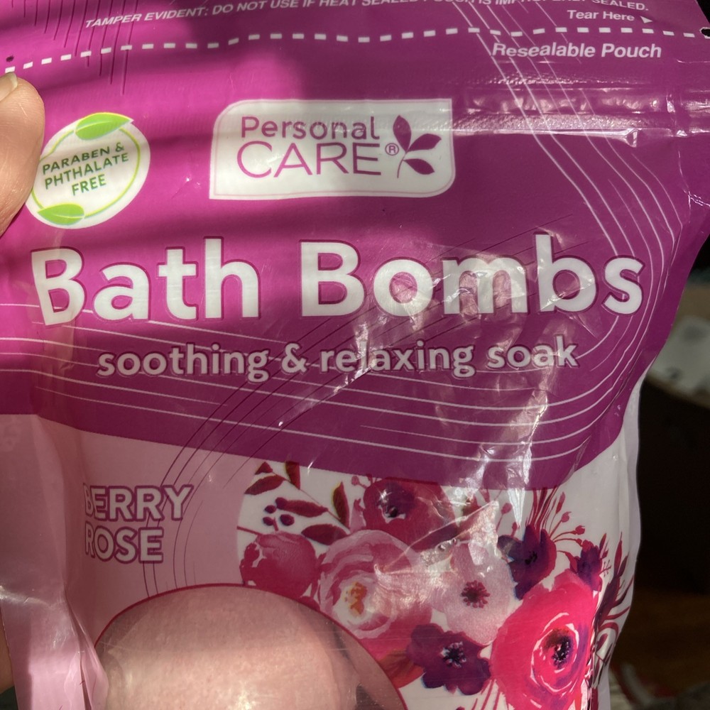 NEW- BERRY ROSE Bath Bombs-Package Contains 3 Bath Bombs