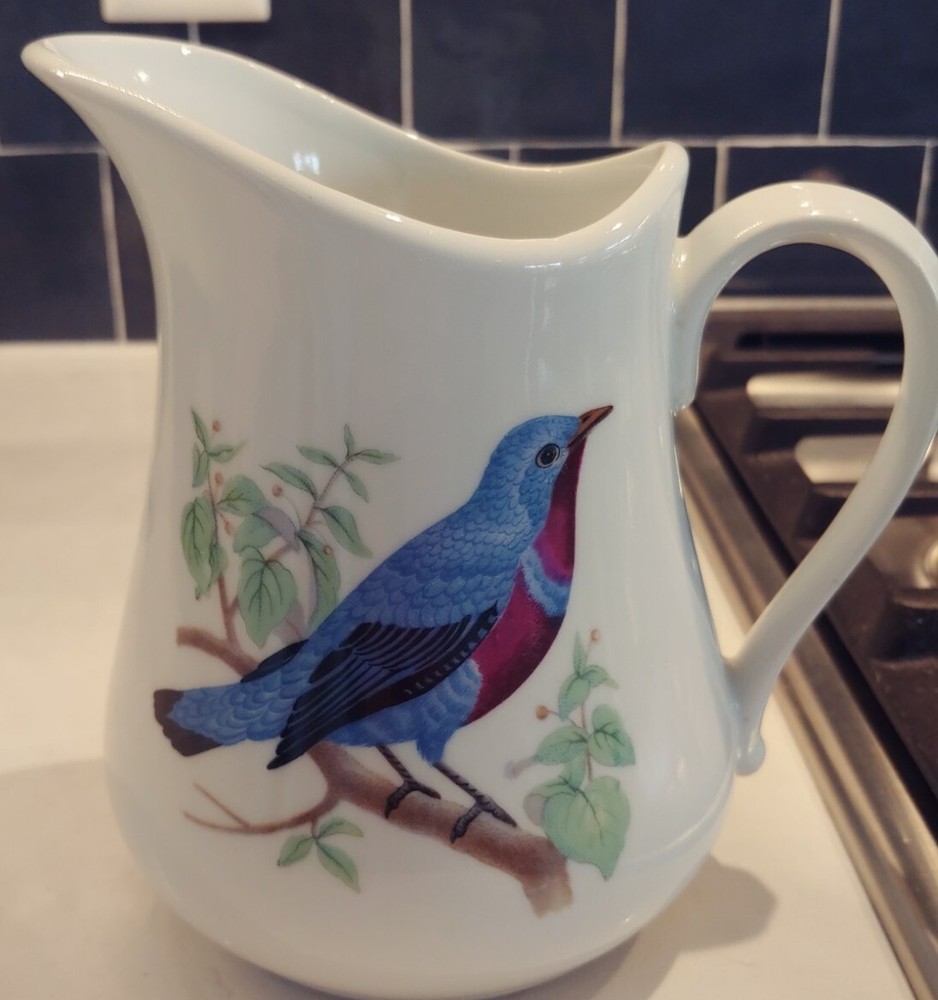 BIA CORDON BLEU BIRDS MOTIF CERAMIC PITCHER BEAUTIFUL