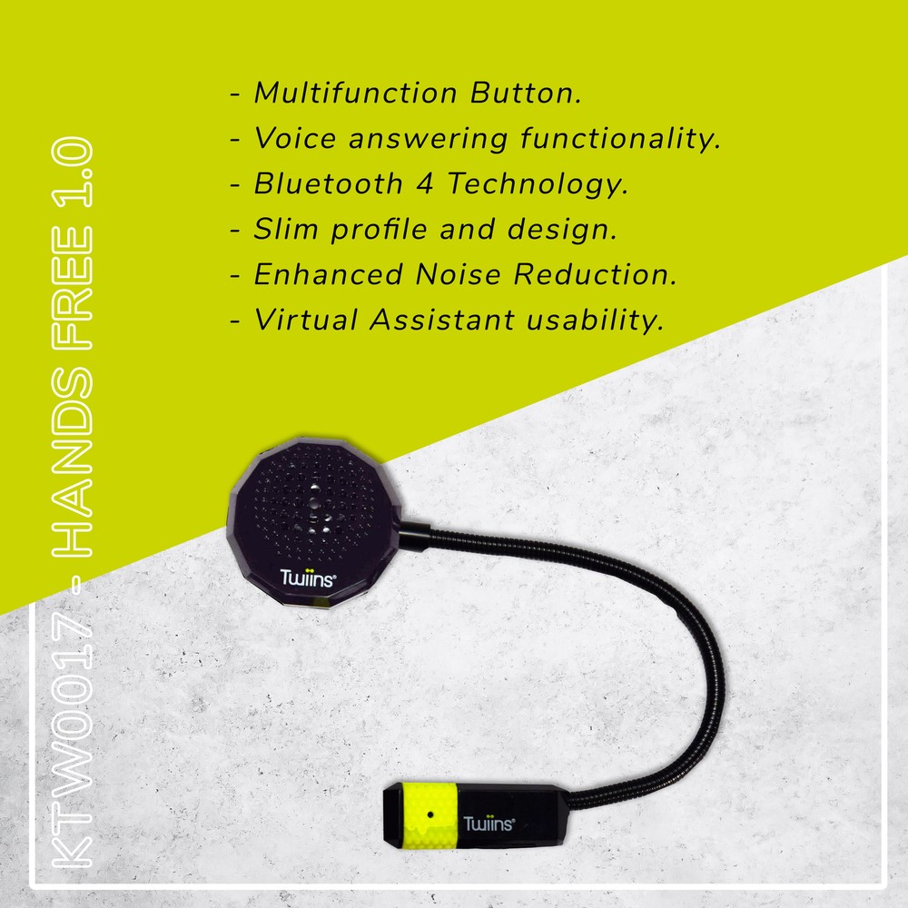 Twiins HF 1.0 Bluetooth Motorcycle Helmet Communication Headset (Single Speaker)