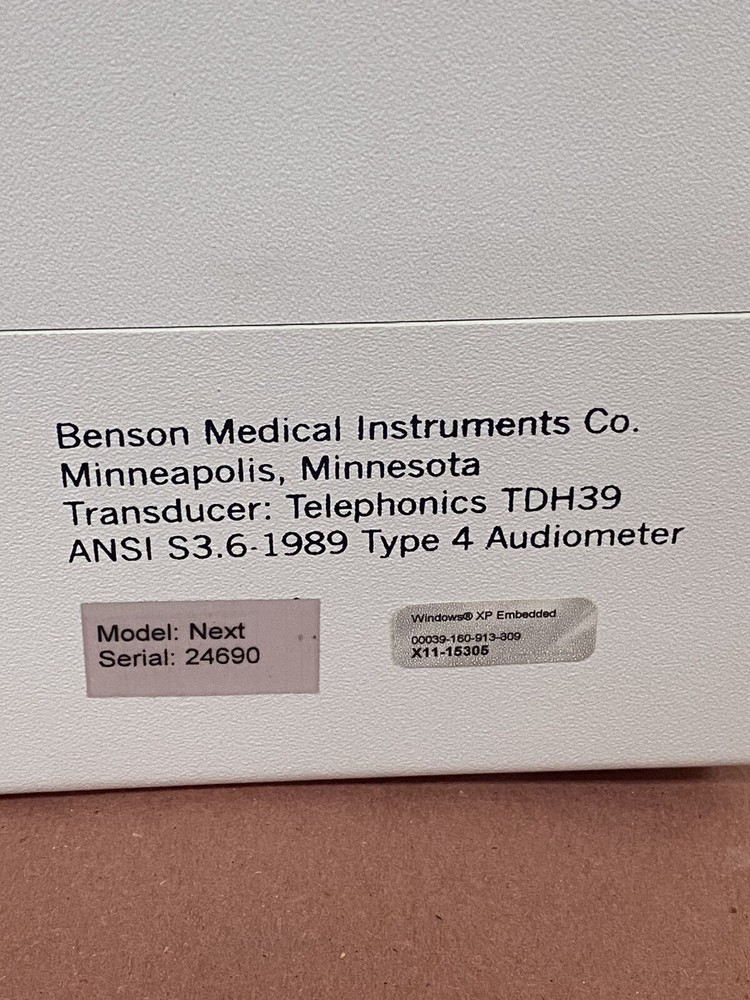 NEXT/BENSON MEDICAL INSTRUMENTS AUDIOMETER