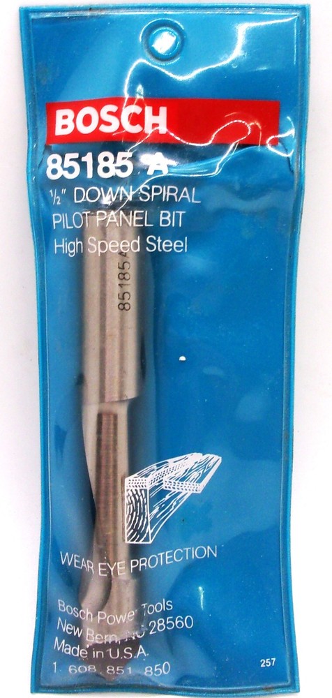 Bosch - 85185 A 1/2" Pilot Panel Down Spiral, 1/2" Shank