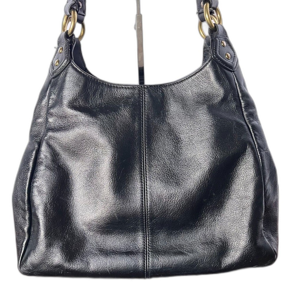 Coach Campbell Black Leather Hobo Shoulder Bag EUC