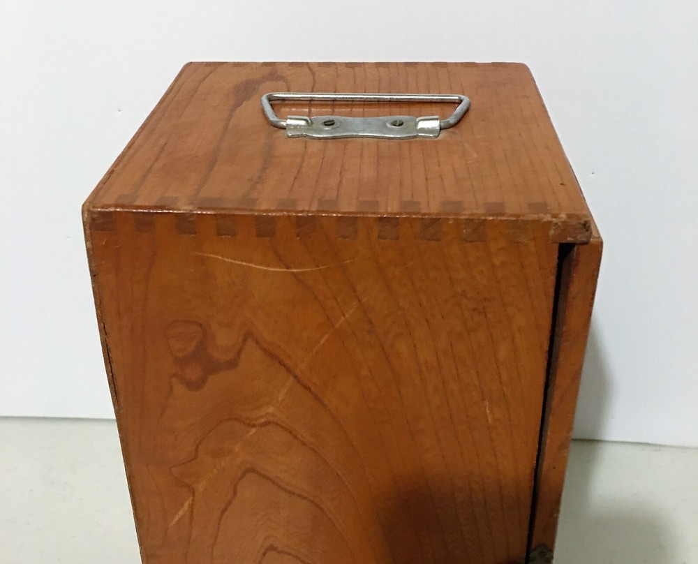 Tasco Microscope Deluxe Wood Case Box Japan