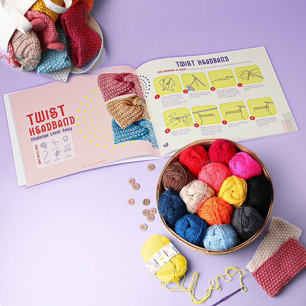 80 Pc Crochet Kit for Beginners- Crochet Yarn,Crochet Hook & Croceht Pattern