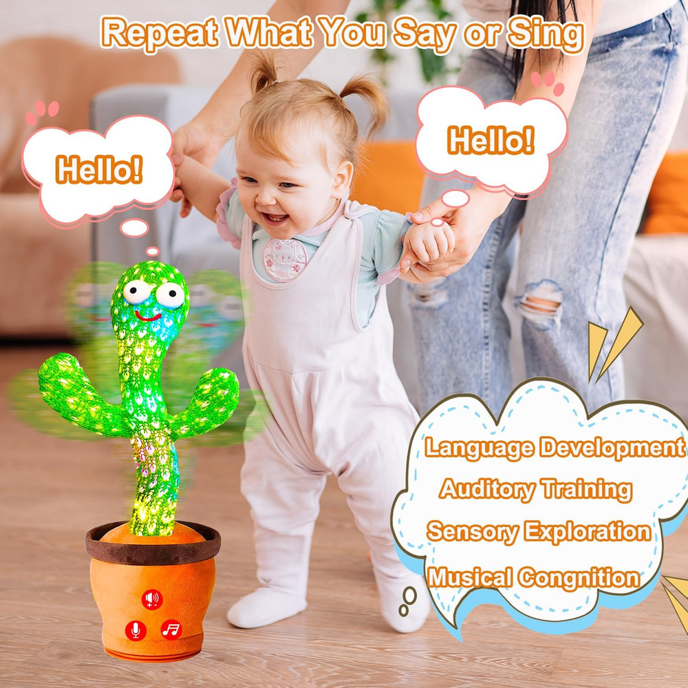 Interactive Dancing Cactus Toy for Babies and Toddlers - Volume Adjustable