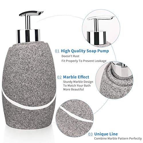 Bathroom Accessory Set,4 Pieces Bathroom Decor Accessories Complete Set Granite