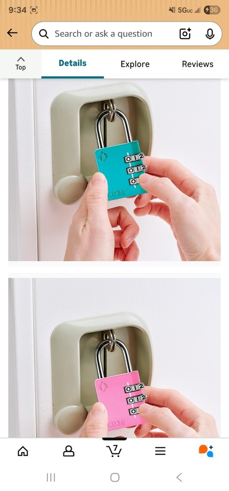 XD35 Combination Lock, 3-Digit Padlock (10-Pack, Pink, Emerald)