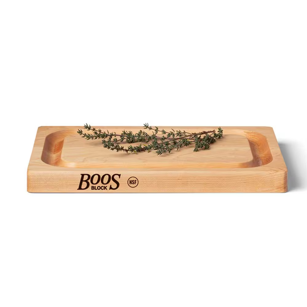 Block 8 In. X 12 In. Rectangular Maple Wood Edge Grain Reversible Cutting Board