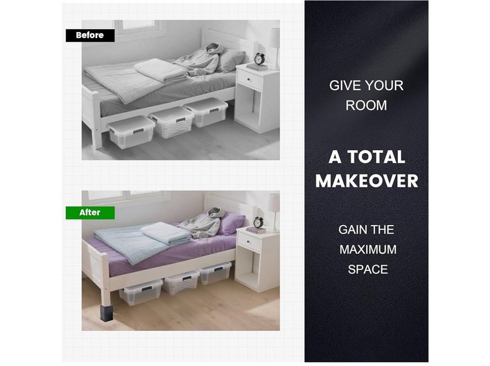 Set Of 4 BTSD-home Adjustable Bed Risers