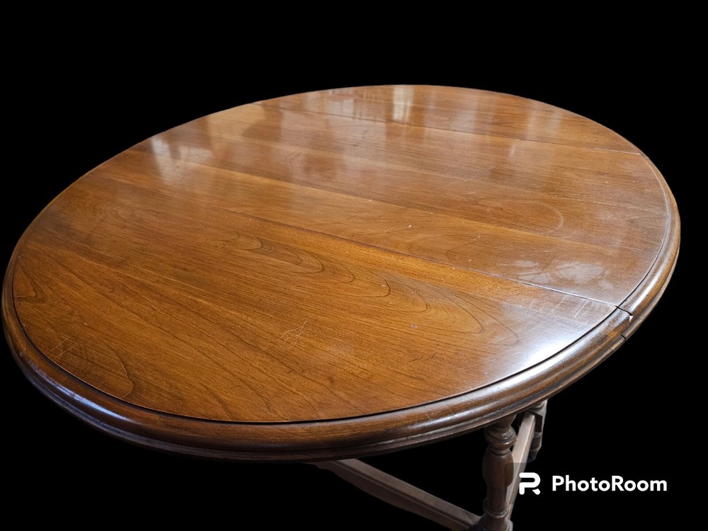 Vintage Pennsylvania House Drop Leaf End Table Solid Cherry Oval