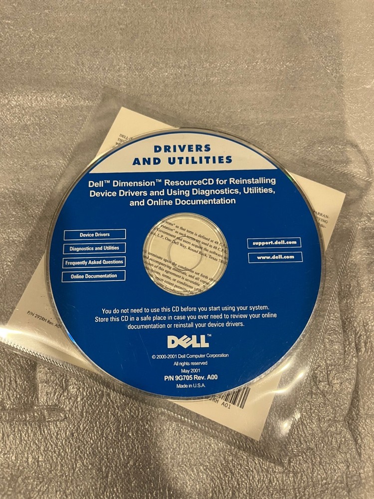 Dell Dimension ResourceCD for Dimension 4300, Dimension 8200, Dimension 2100