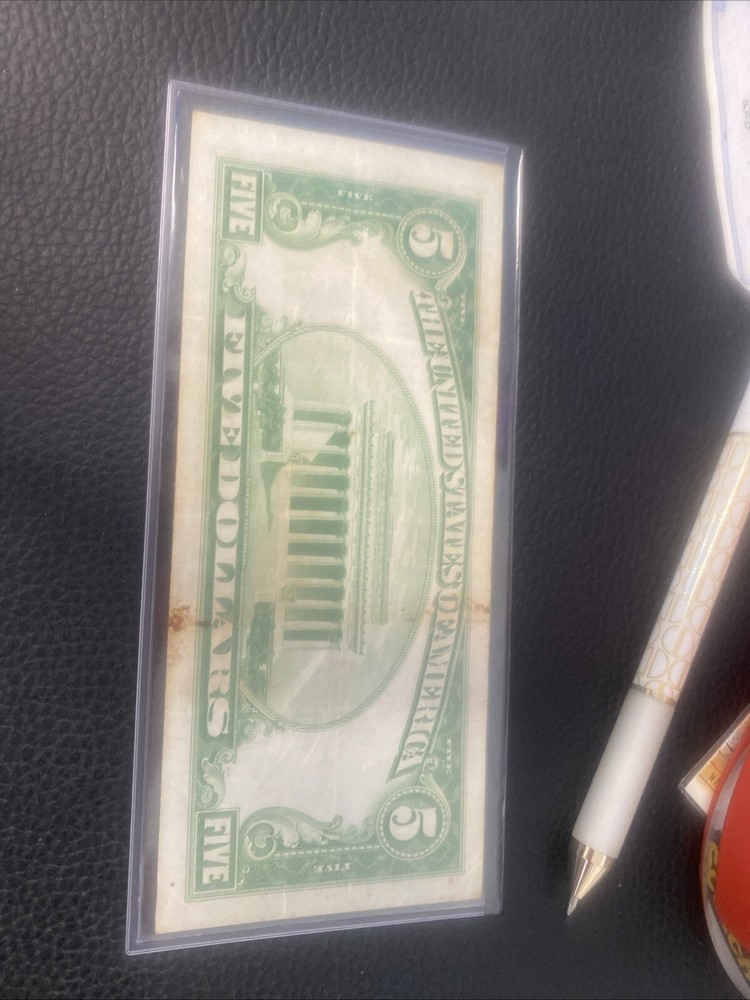 1934-D $5 FIVE DOLLARS SILVER CERTIFICATE CURRENCY NOTE CHOICE UNCIRCULATED (D)