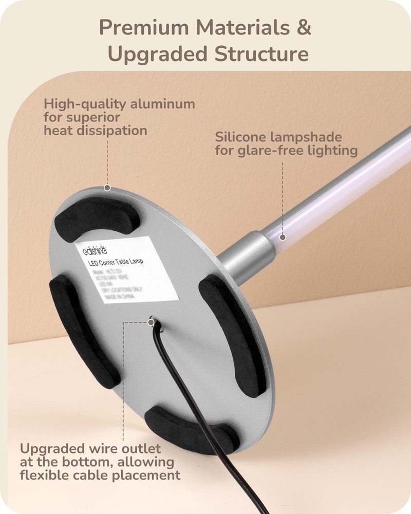 Upgraded LED Table Lamp, Stepless Dimmable Bedside Lamp with 3 Color Temperature