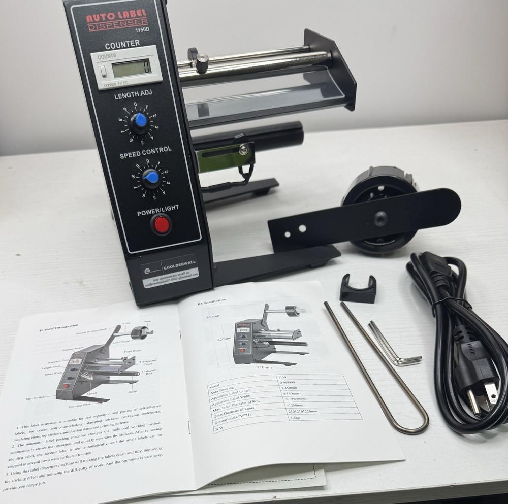 Automatic Auto Label Dispenser Separating Machine Auto Counting 0-999999 1150D