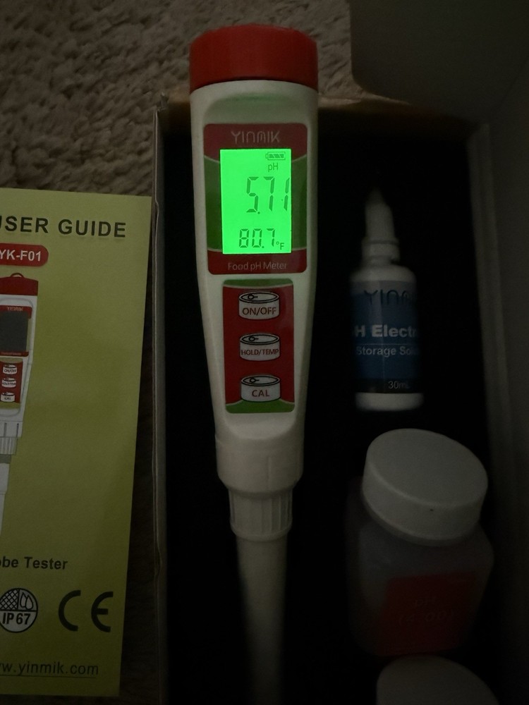Food pH Meter YINMIK pH Meter Food Fermentation with Calibration solution Kit…