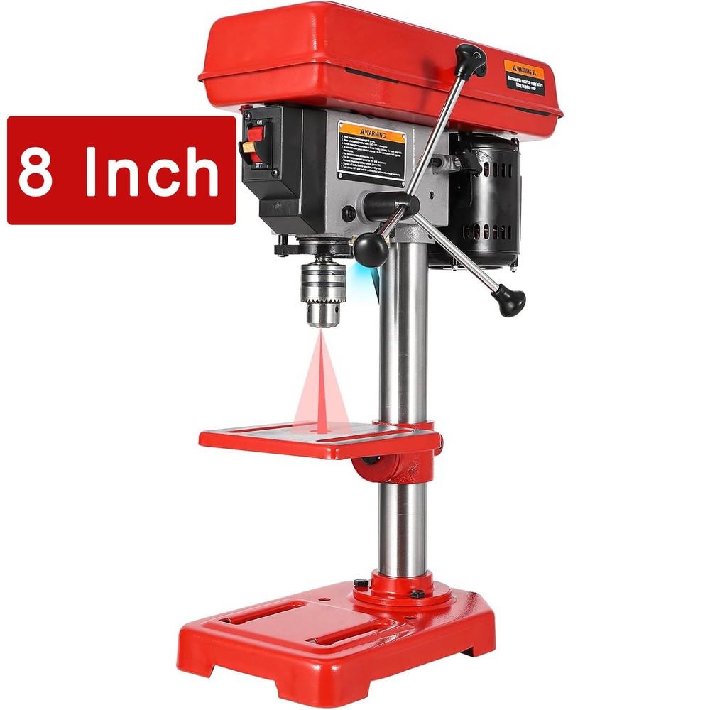 8" Benchtop Drill Press Tabletop Drilling Machine 5 Adjustable Speeds with LED