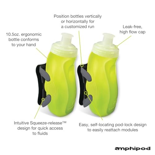 RunLite Xtech Hydration System, Dual 10.5 oz Hydraform Amp Green/Charcoal
