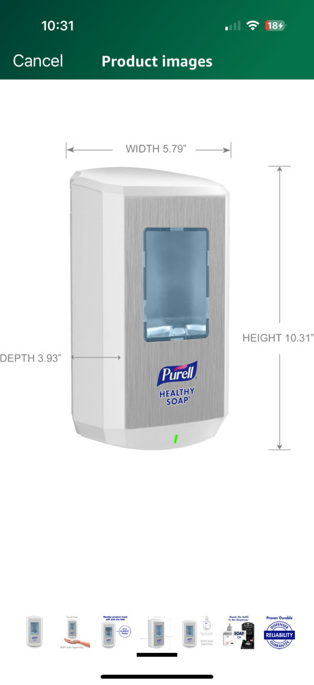 Purell Touchless Soap Dispenser CS8 (white) New