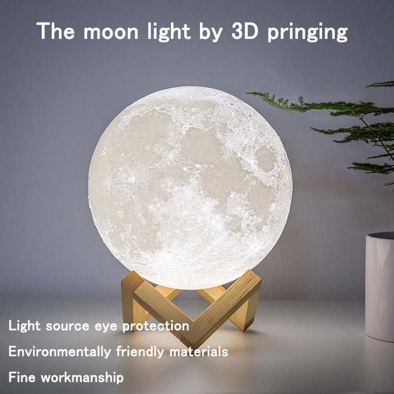 LED Night Light Moon Lamp Timeable Dimmable Rechargeable Bedside Table Lamp new