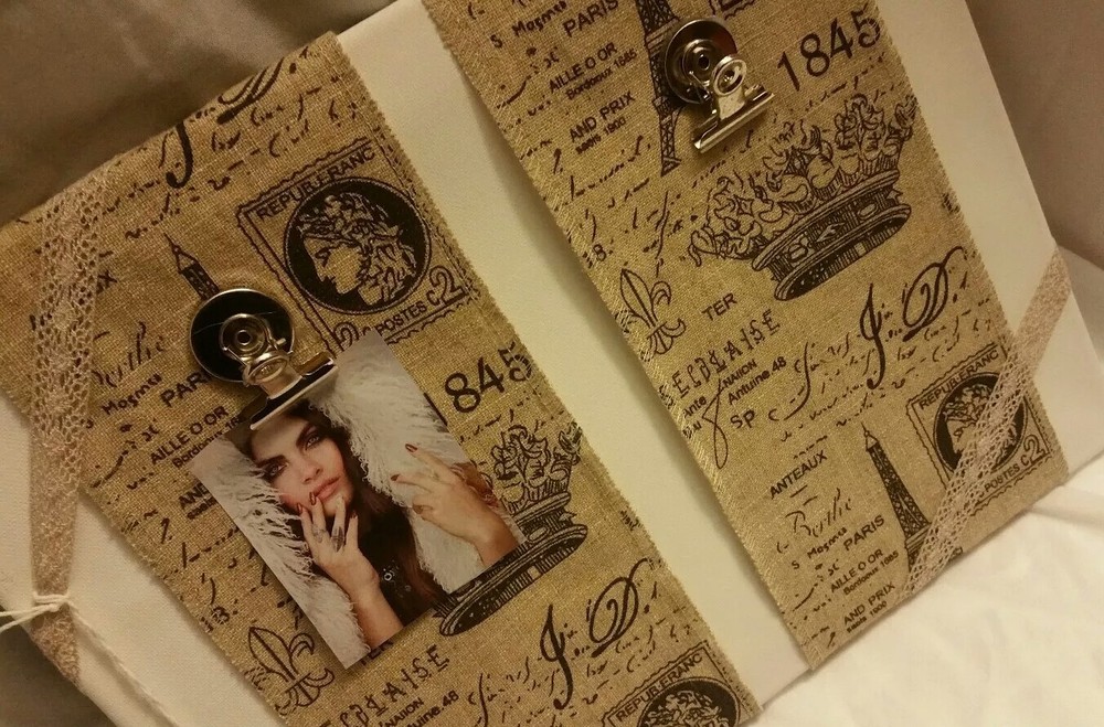 Paris Theme Handmade Picture frame/ Memory Board.