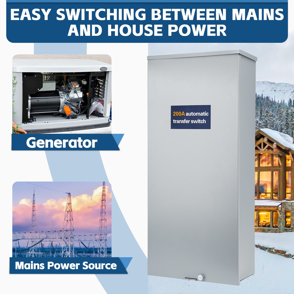 High Quality 200 Amp SE Rated Automatic Transfer Switch 8-24KW 120V