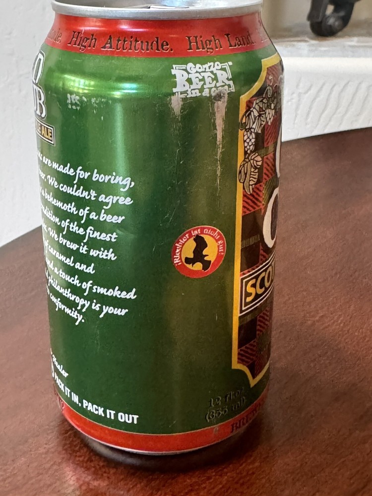 colorful version - Old Chub Scottish Style Ale - Empty Beer Can Bottom Opened