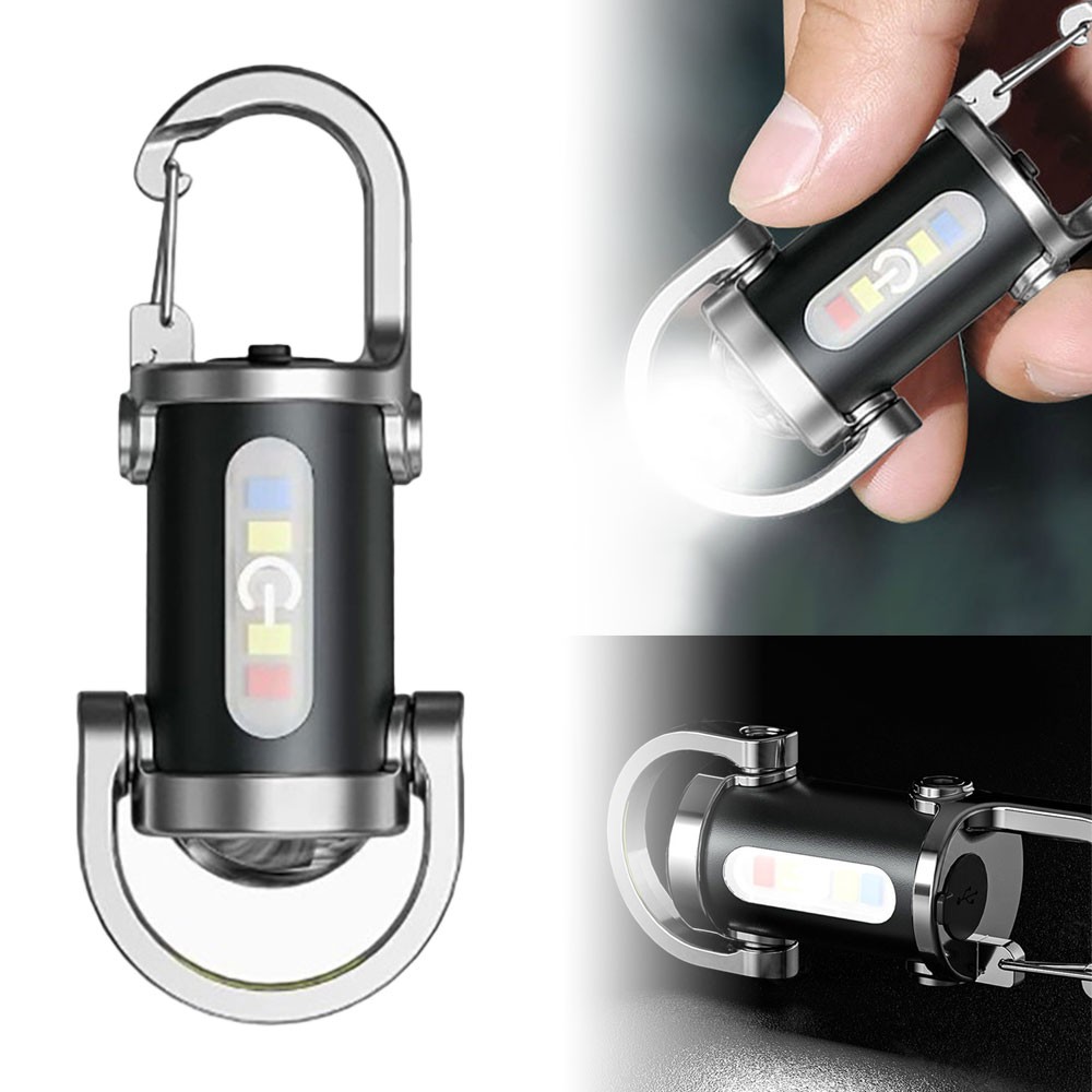 Portable Rechargeable Bright Keychain Flashlight,Emboadlie Mode KU