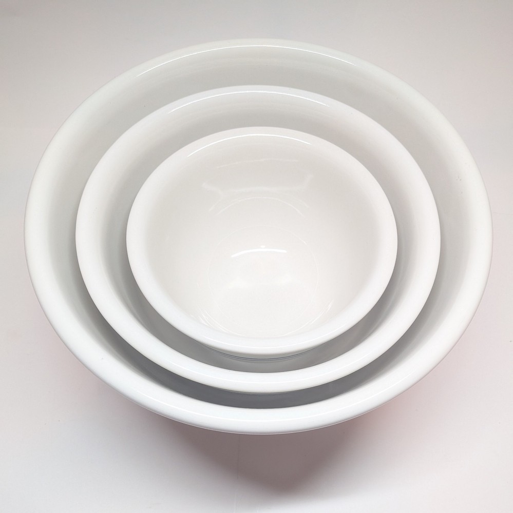 Gibson White/Blue Stripe Stackable Mixing Bowl Set of 3