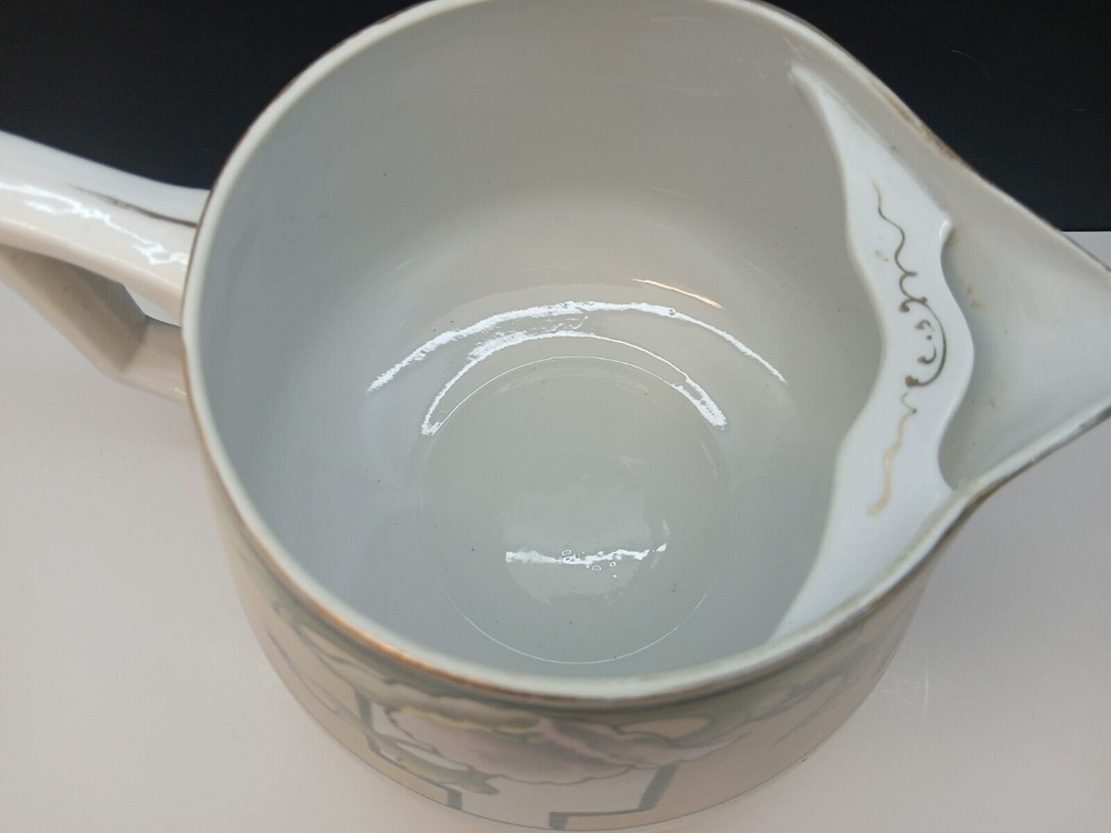 Vintage Nippon Hand Painted Orchid Floral Pattern Water Pitcher