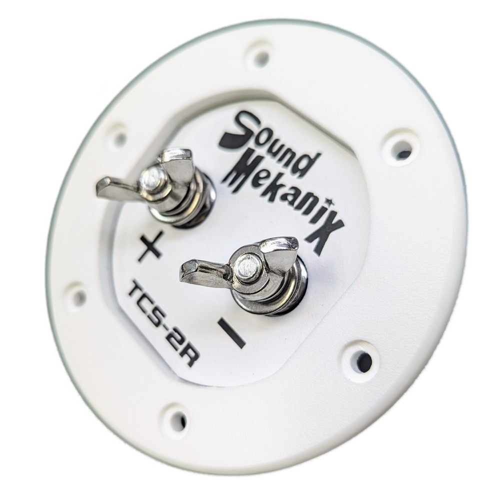 Round Subwoofer Speaker Box Terminal Cup, Single Input - TCS-2R WHITE
