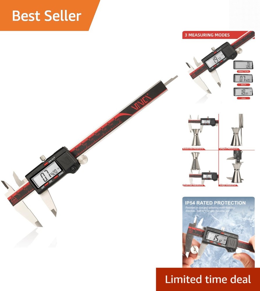 Stainless Steel Digital Caliper -  Waterproof, RS232 Data Transfer Enabled