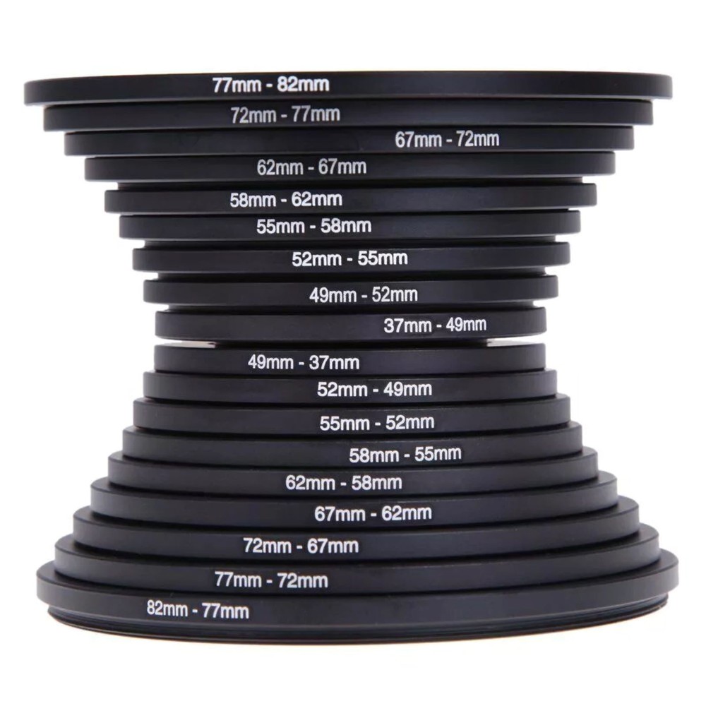 Versatile Size Camera Lens Filter Adapter Ring   Universal Compatibility 18pcs