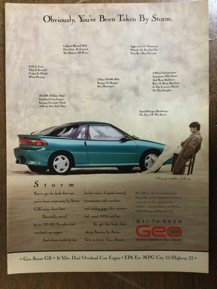 Misc 5941 Advertisement Chevrolet GEO Storm GS1